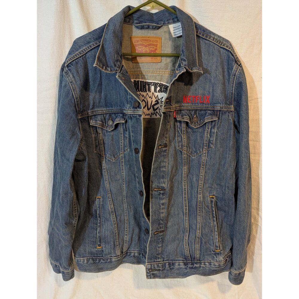 Levi’s XXL Denim Trucker Jacket – Netflix “Everything Sucks!” Promo Embroidered